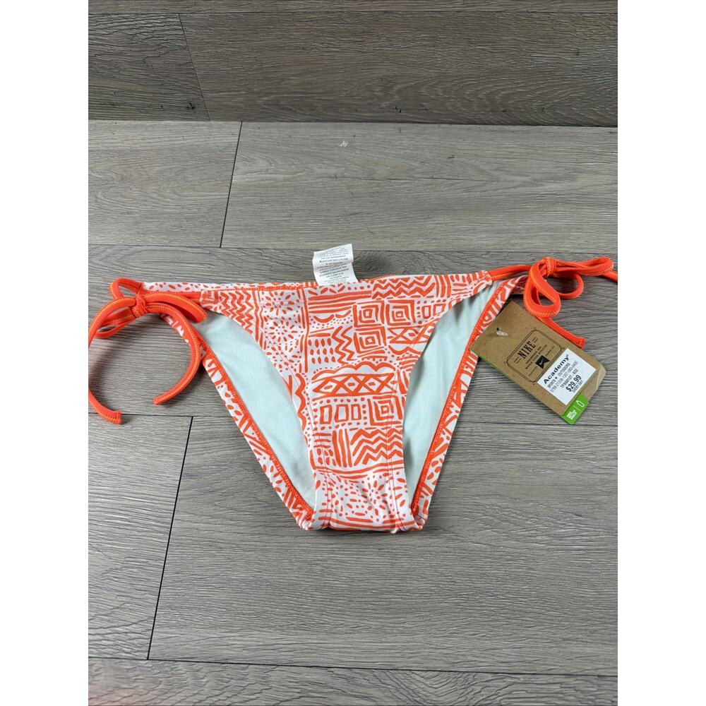 Nike Women’s Small Bikini Bottoms Orange Side Tie New